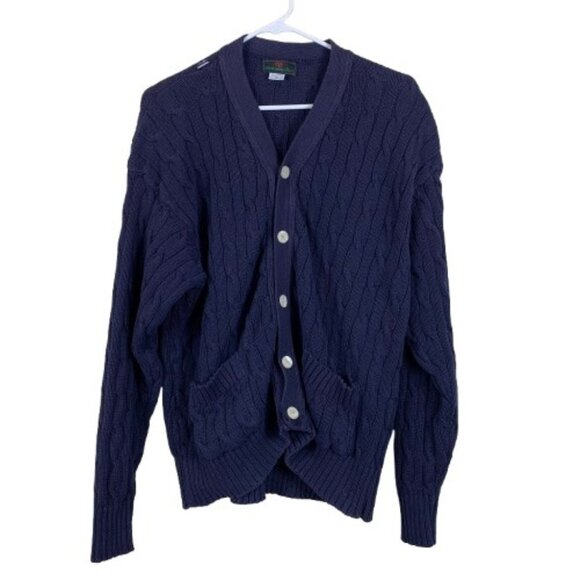 Vintage 80’s Men’s Abercrombie & Fitch Cableknit Button Down Cardigan Size XL - Picture 1 of 5